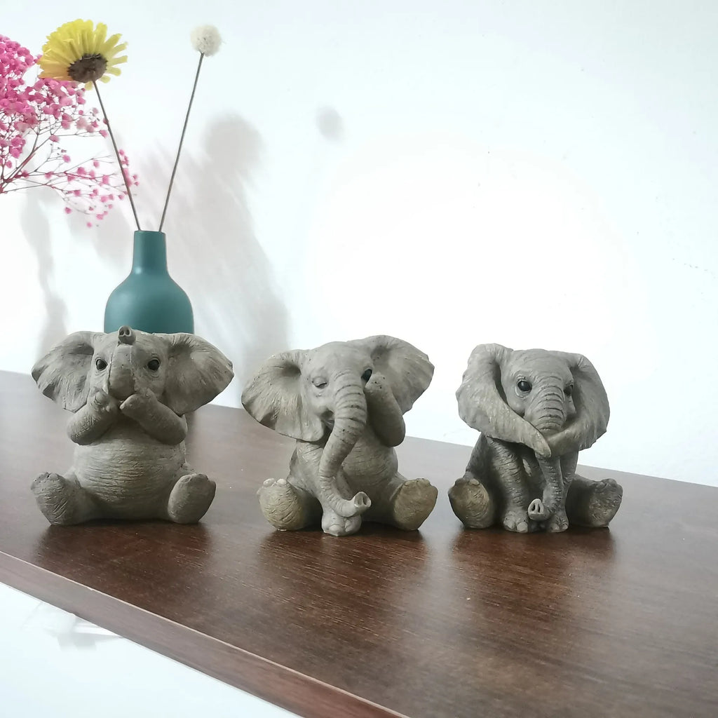 Estatuetas Família Elefante Yoga - Vital Monteiro