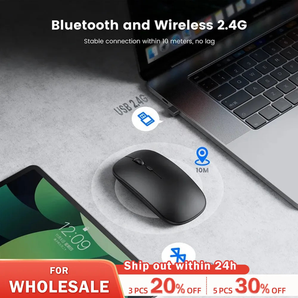 Mouse Bluetooth Sem Fio Recarregável 2.4GHz - Vital Monteiro